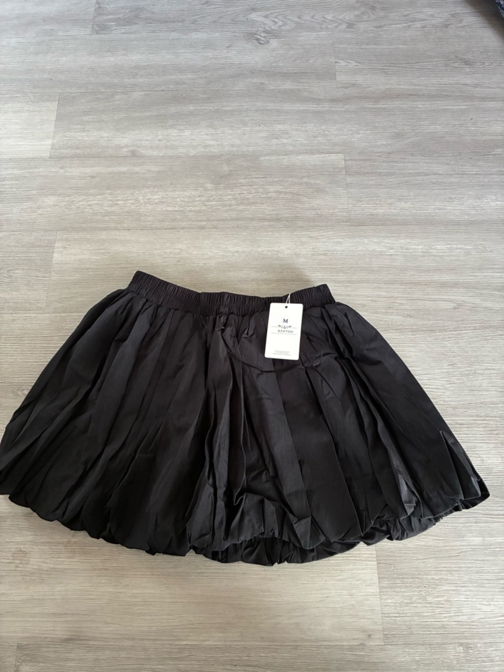 Black Pleated Mini Skirt - Women's
